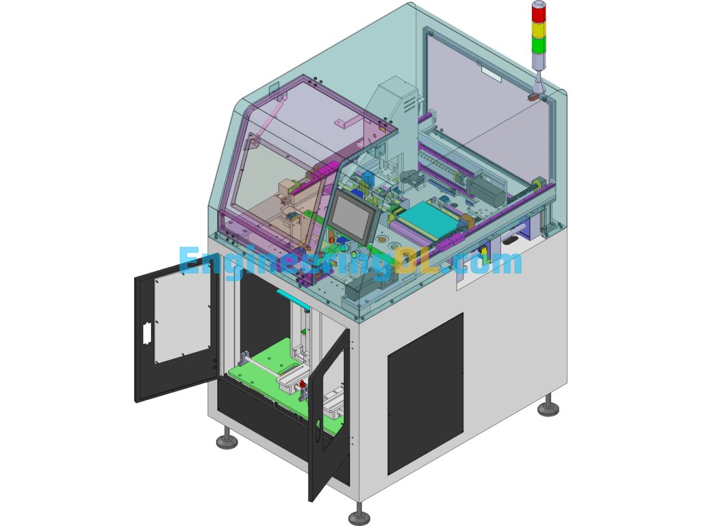 SMT Mounter-Insertion Machine (SMT In-Line Automatic PCB Planting Machine) SolidWorks, 3D Exported Free Download