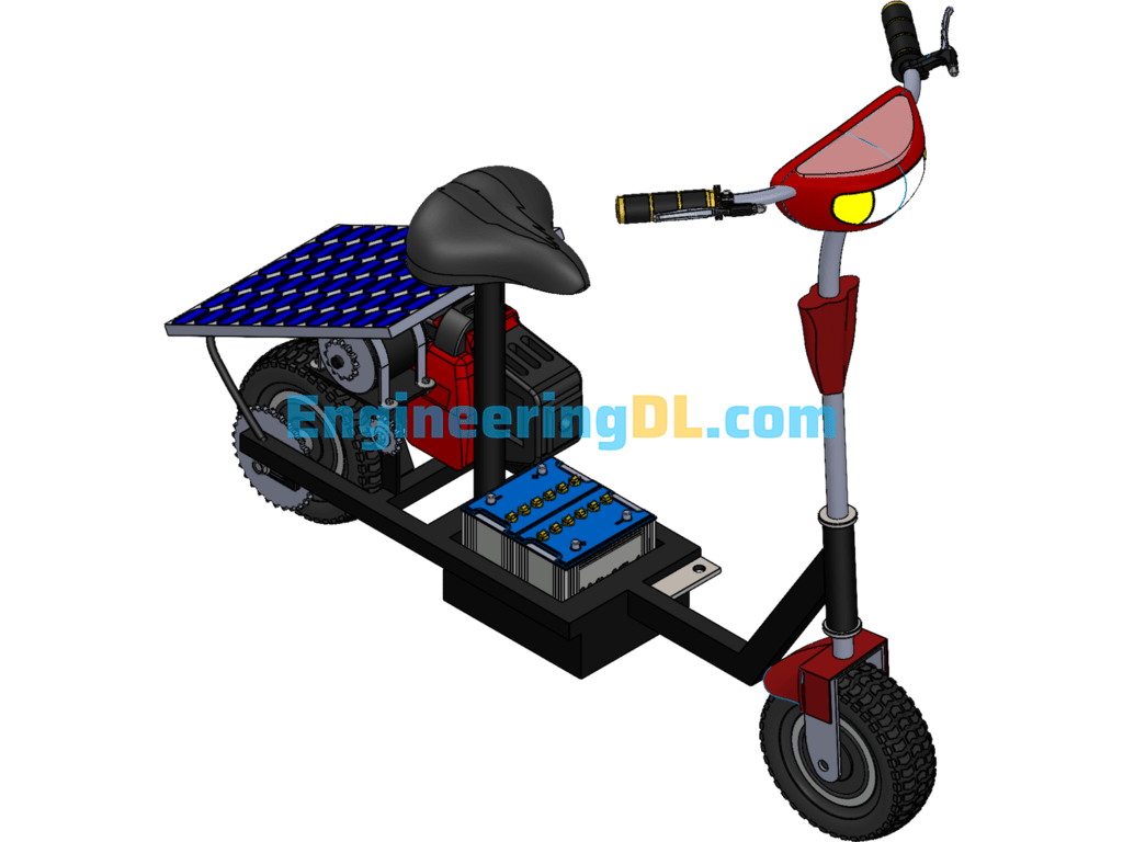 Solar-Bike Solar Bicycle Model SolidWorks Free Download