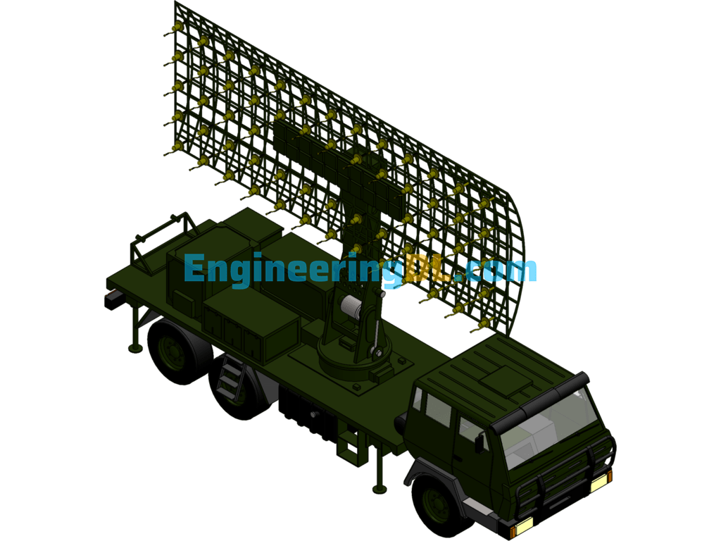 SW Two Army Radar Vehicle Models SolidWorks, 3D Exported Free Download