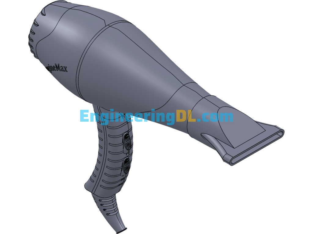 SW Painted Hair Dryer SolidWorks Free Download