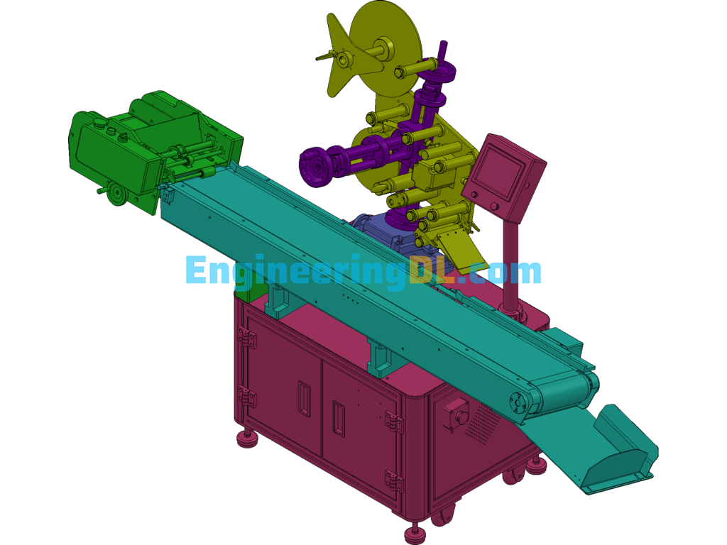 T11500 Card Labeling Machine SolidWorks, 3D Exported Free Download