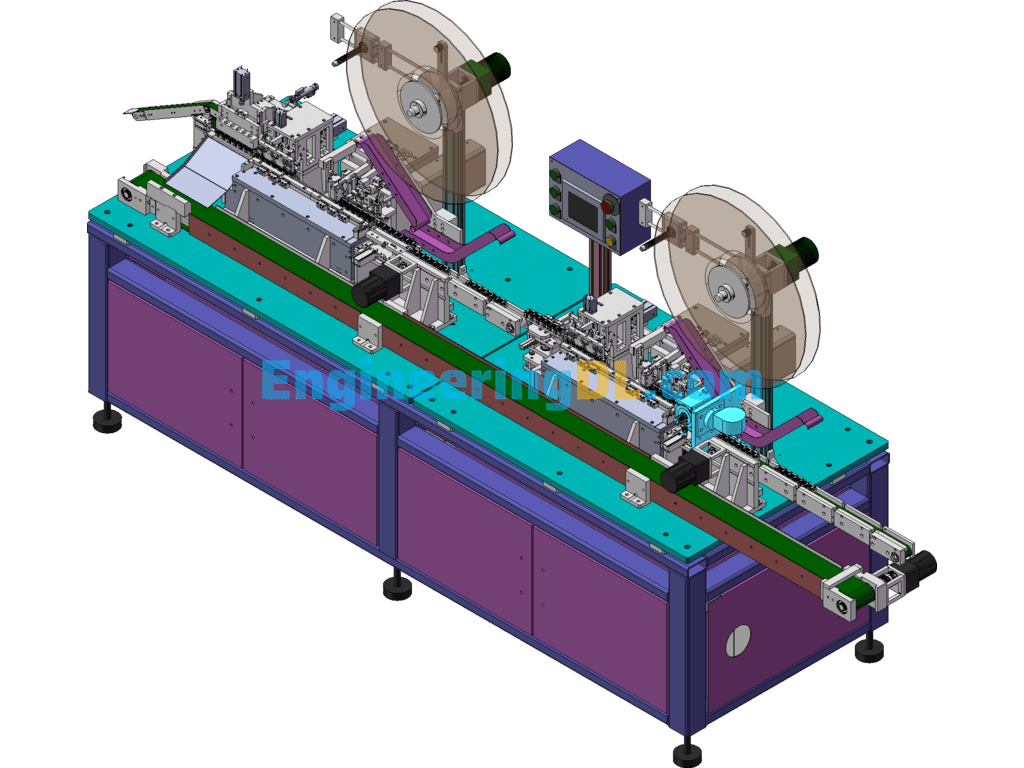 TF Card Automatic Packing And Pinning Machine SolidWorks, 3D Exported Free Download