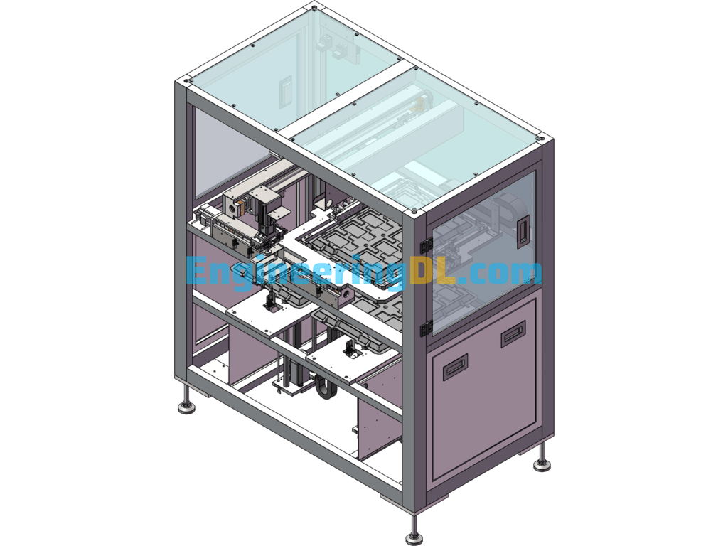Tray Tray Loading And Unloading Equipment, Electronic Products Automatic Loading And Unloading Machine SolidWorks, 3D Exported Free Download