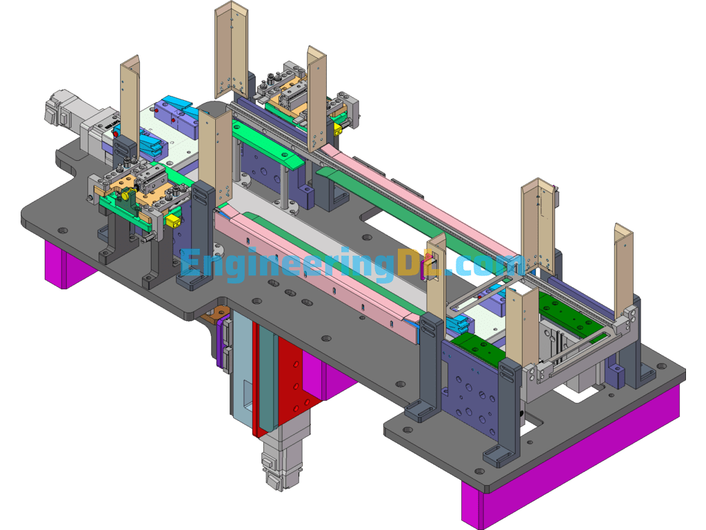 Tray Or Pallet Loading And Unloading Mechanism (Mass Production) SolidWorks, 3D Exported Free Download