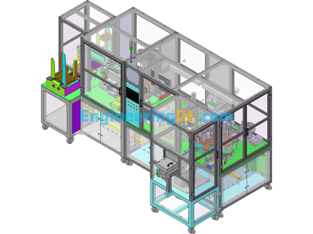Tray Automatic Loading And Unloading Transplant Automation UV Dispensing And CCD Inspection Integrated Machine Design Model SolidWorks, 3D Exported Free Download