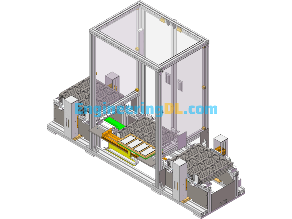 Tray Automatic Loading Machine SolidWorks, 3D Exported Free Download