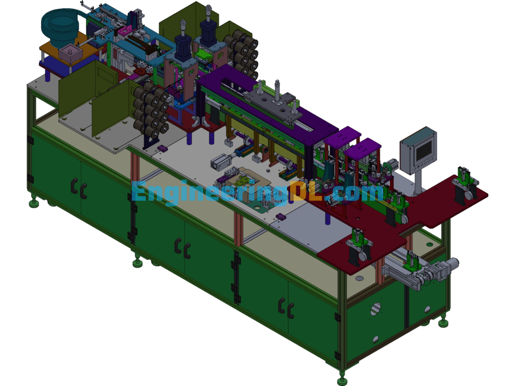 Type C Assembly Line (Fixture Reflow Type Assembly Line) SolidWorks, 3D Exported Free Download