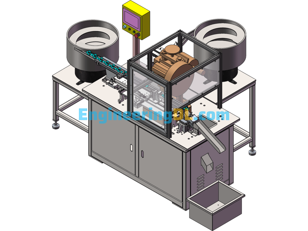 T-Nut Automatic Assembly Machine SolidWorks, 3D Exported Free Download