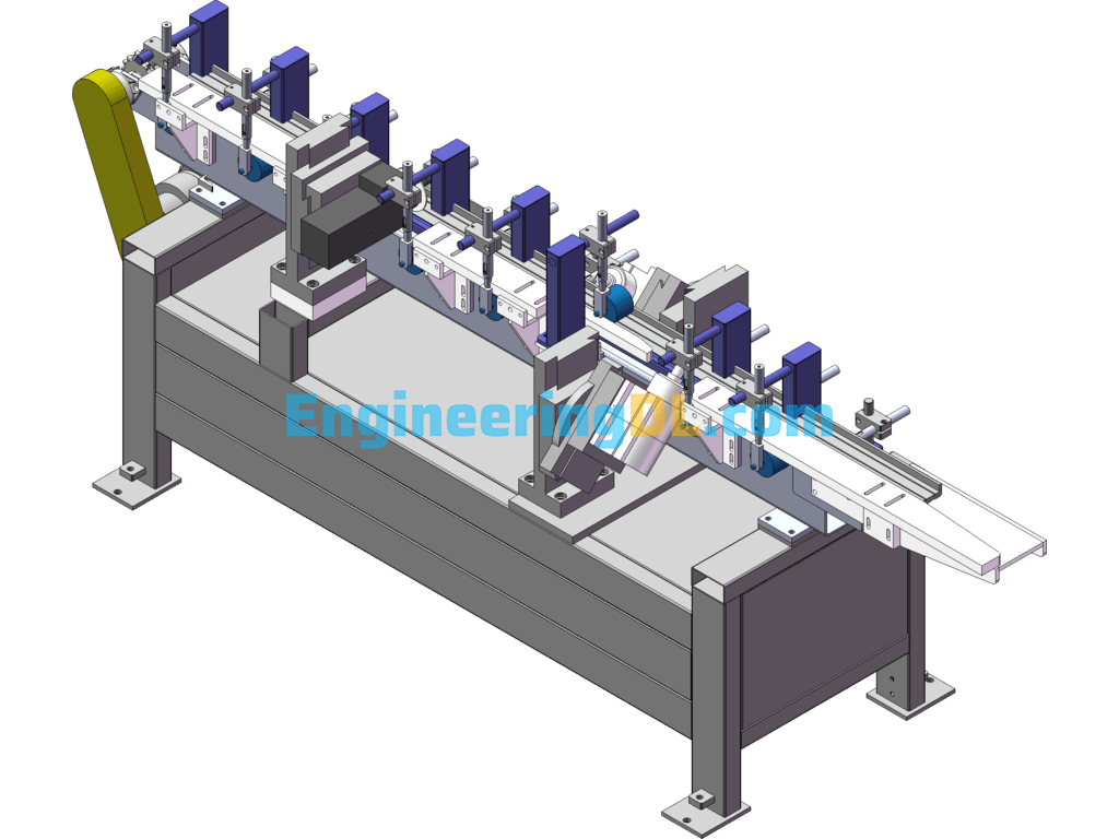 T-Sub Line Chamfering Machine Woodworking Industry SolidWorks, 3D Exported Free Download