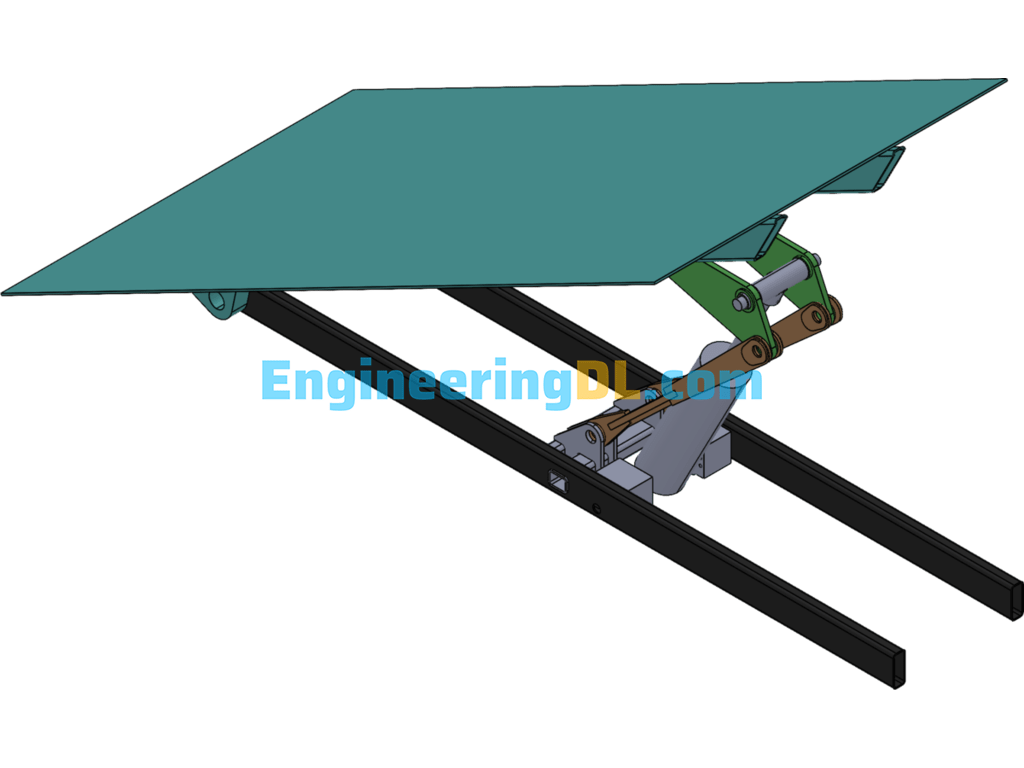 T-Type Mid-Roof Dump Truck Lifting Mechanism SolidWorks Free Download
