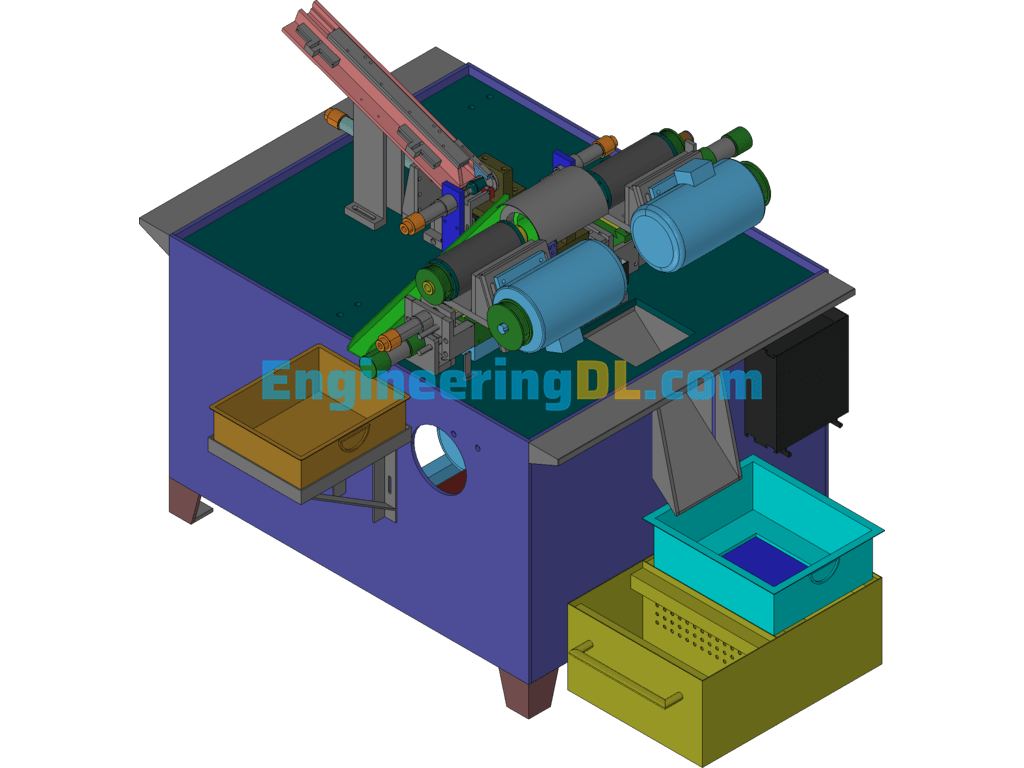 UG Milling Machine Indentation Bilateral Drilling Machine (UGNX), 3D Exported Free Download