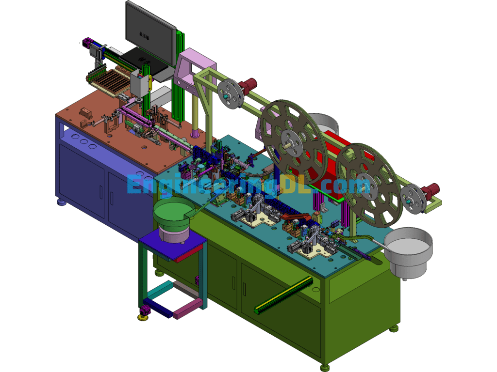 USB3.0 Pin Bending And Assembly Machine 3D Exported Free Download