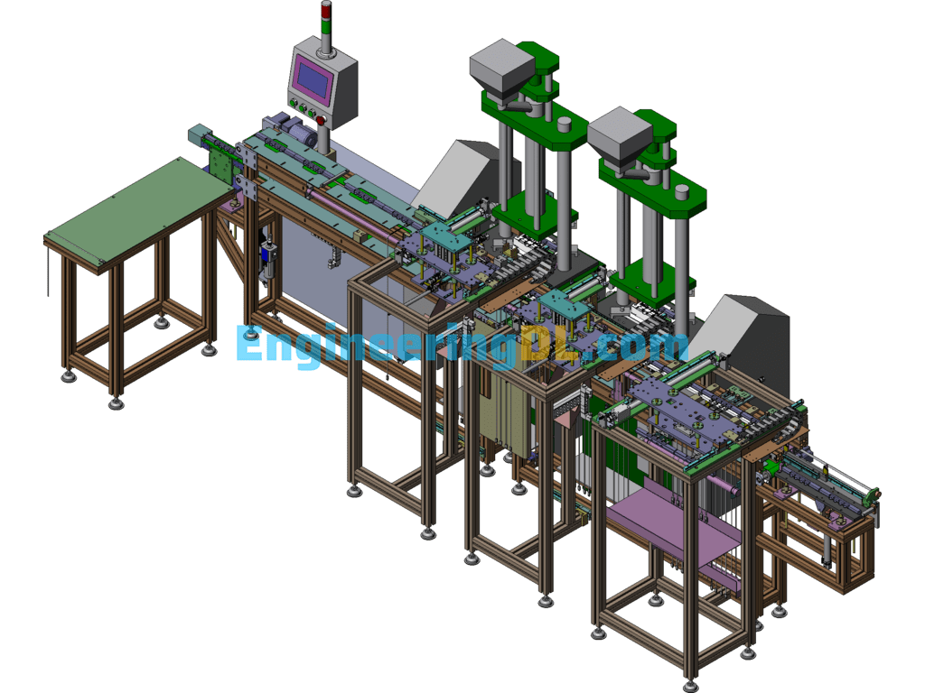 USB Data Wire Loading-Unloading And Jig Reflow Line Equipment SolidWorks, 3D Exported Free Download