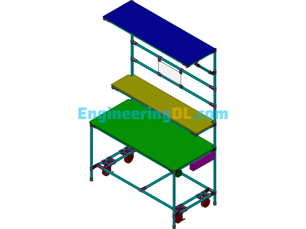 U-Shaped Assembly Line Workbench SolidWorks Free Download