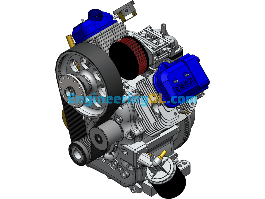 V-Twin Motorcycle Engine SolidWorks Free Download