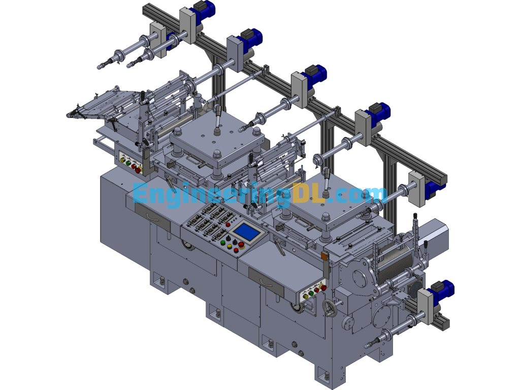 WB300G Double Seat Die Cutting Machine SolidWorks Free Download