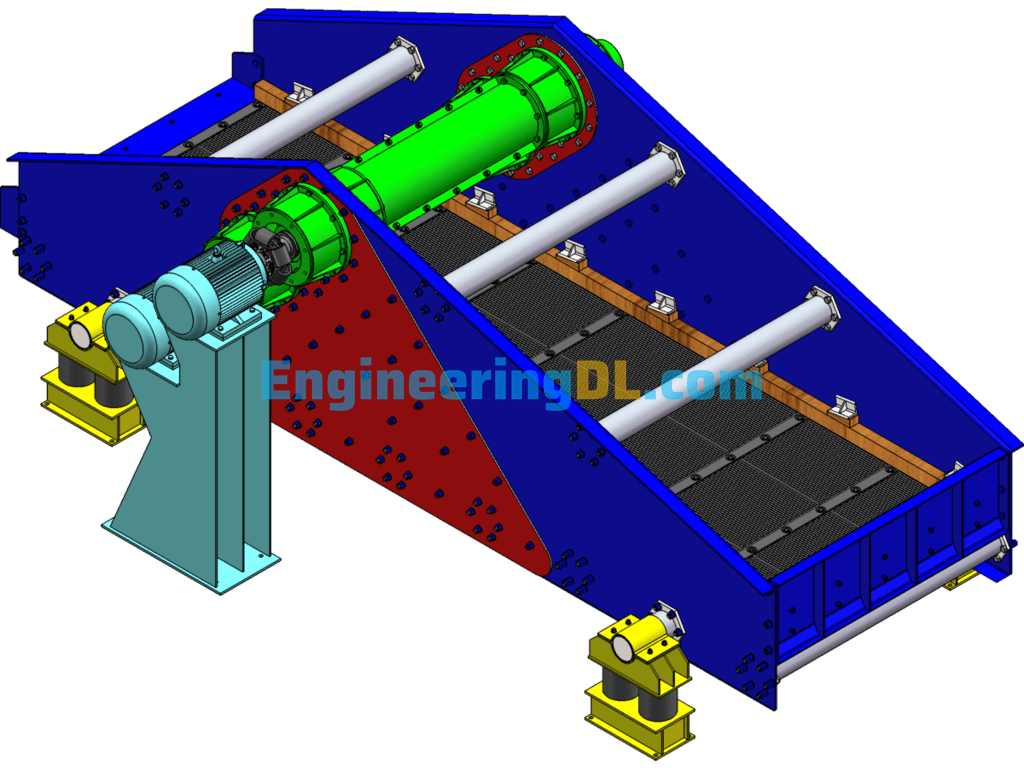 ZK1548 Linear Vibrating Screen SolidWorks Free Download
