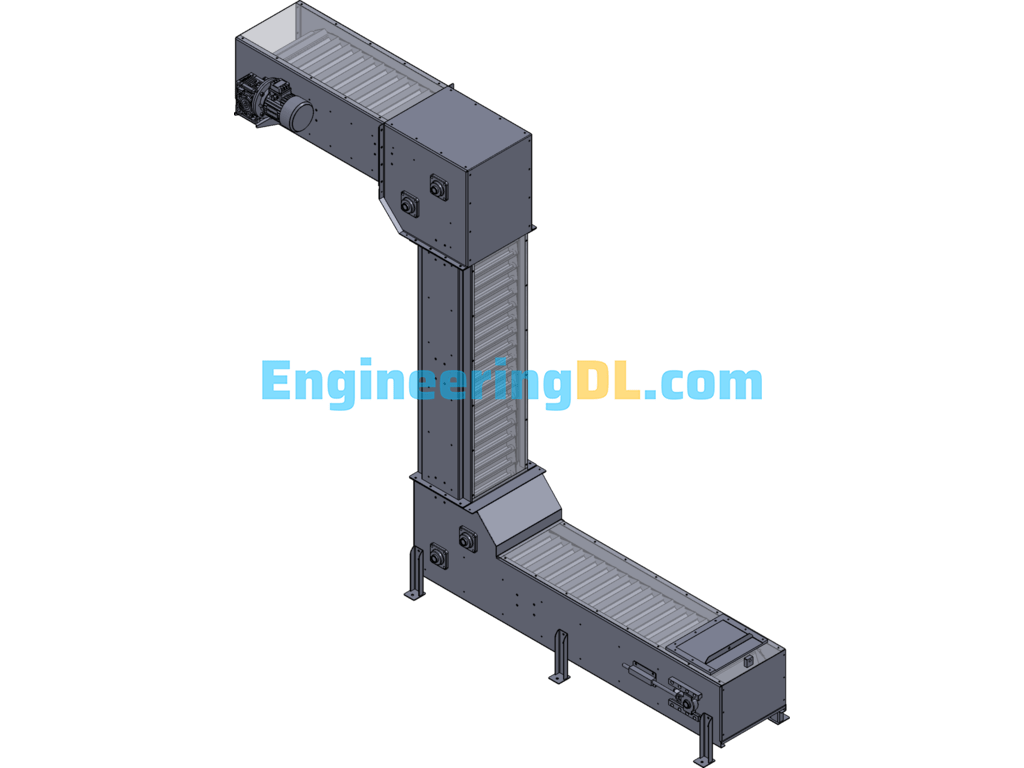 Z-Type Chain Bucket Conveyor Elevator SolidWorks Free Download