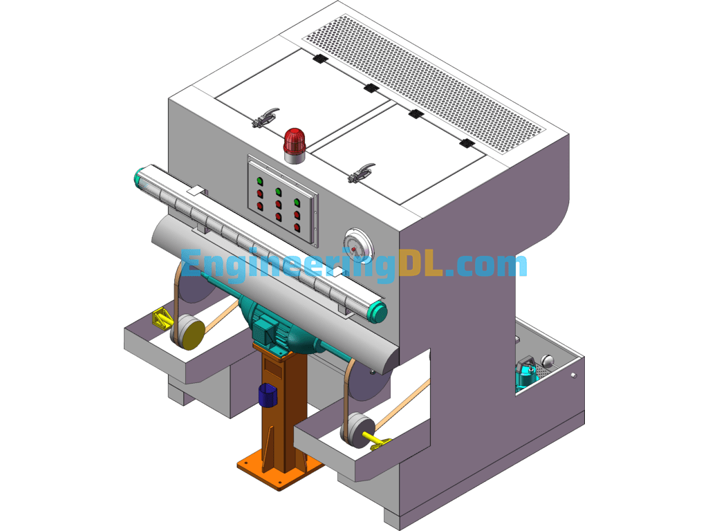 One-Piece Dust Removal Belt Polishing Machine SolidWorks Free Download