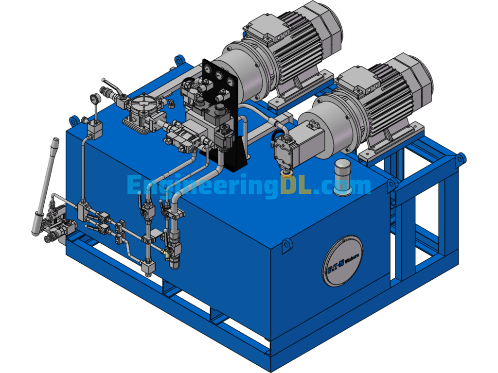 A Hydraulic Station 3D Model SolidWorks, 3D Exported Free Download