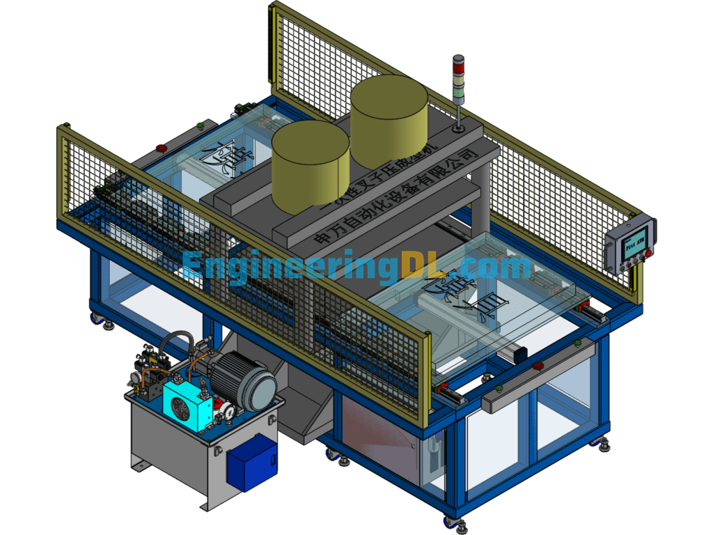 Disposable Fork Press Molding Machine SolidWorks, 3D Exported Free Download