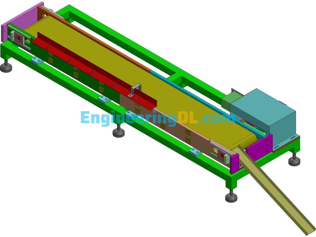 A Tensionable And Adjustable Speed Belt Type Small Flat Assembly Line SolidWorks Free Download