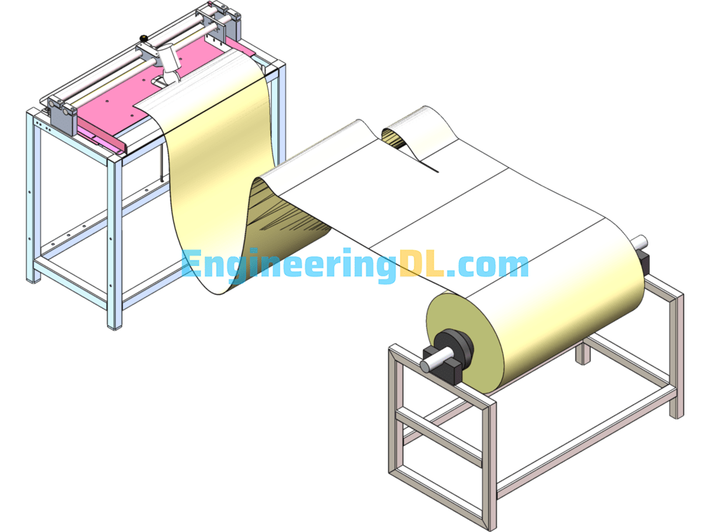 An Industrial Attached Wire Screen Cutting Machine SolidWorks Free Download