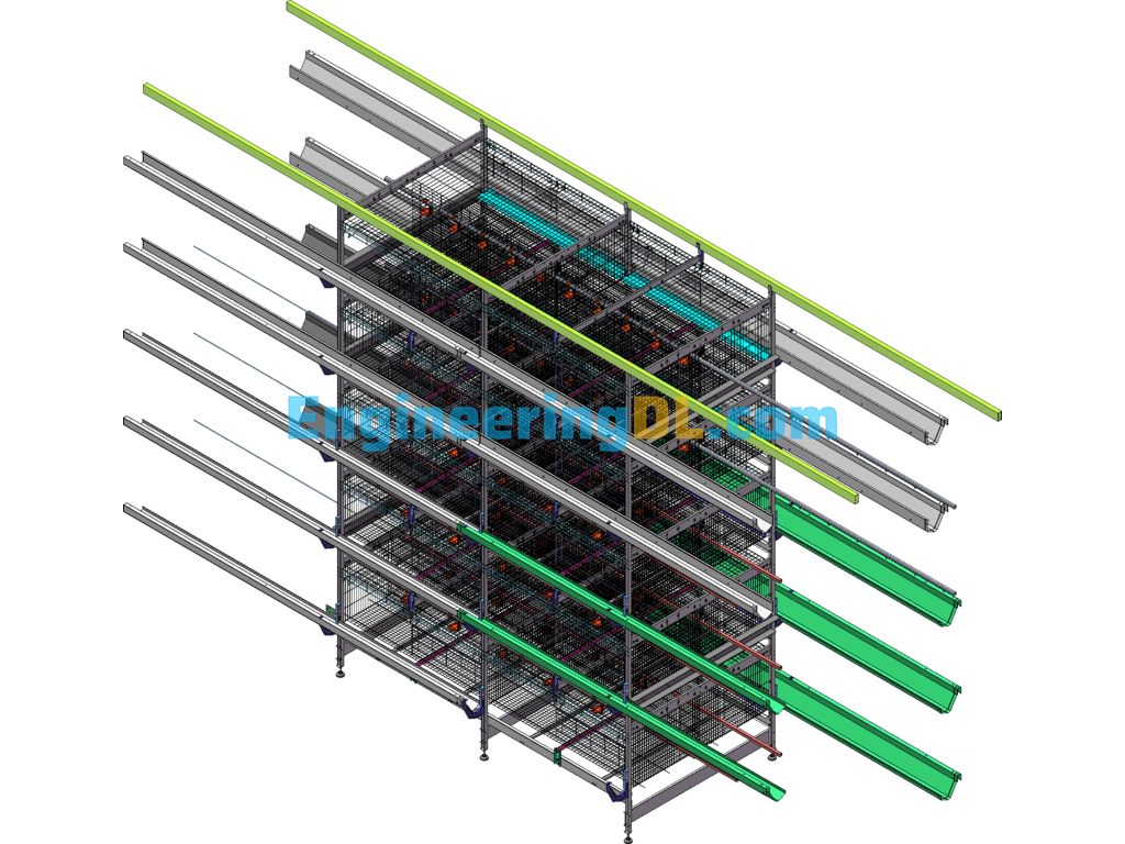 A Cage Body For An Automated Chicken Cage (SolidWorks, UG(NX), CreoProE), 3D Exported Free Download