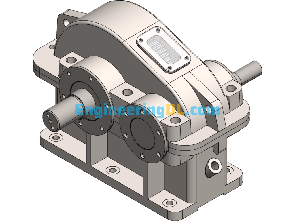 One-Stage Reducer (Straight Cylindrical Gear Drive) SolidWorks Free Download