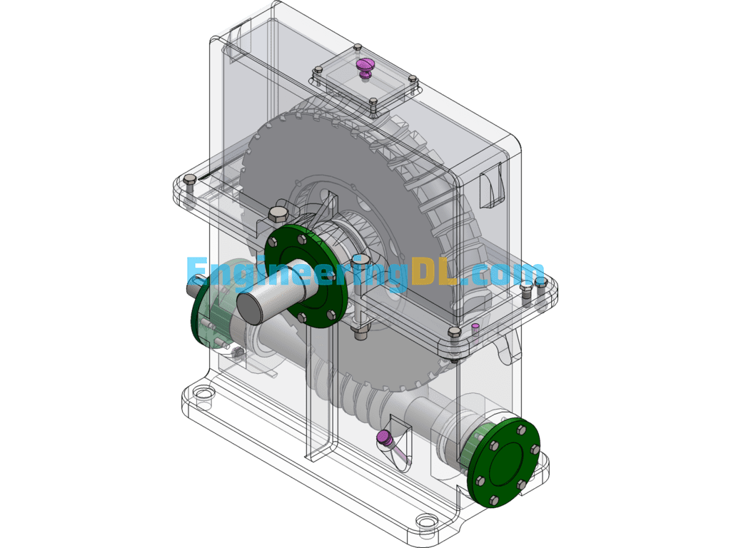 One-Stage Worm Gear Reducer One-Stage Worm Gear In-Out Coupling F=2500 V=1.0 D=350 10X2 Add Manual CAD SolidWorks, AutoCAD Free Download
