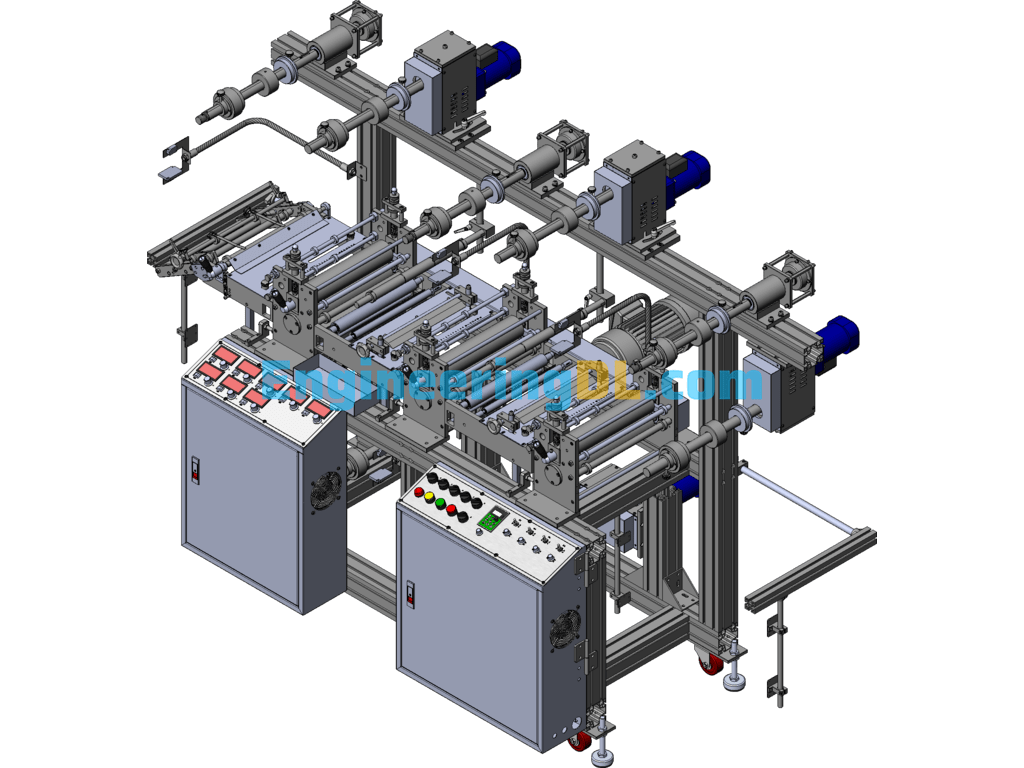 Three Seat Die-Cutting And Laminating Machine, Die-Cutting Machine SolidWorks Free Download