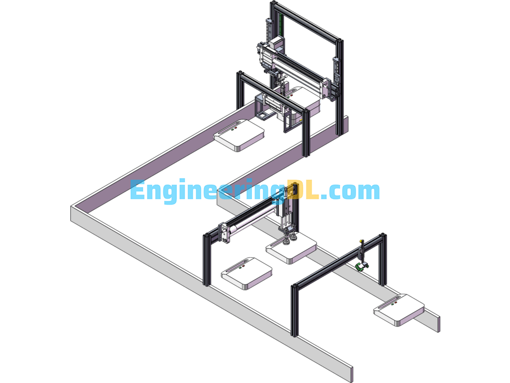 Sandwich Inspection Line SolidWorks, 3D Exported Free Download