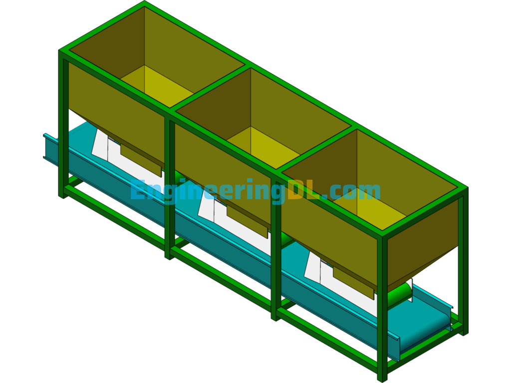 Three Hopper Batcher SolidWorks Free Download