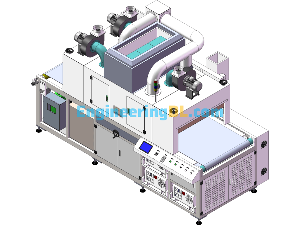 Three Lamp UV Curing Machine (Cell Phone Screen UV Curing Equipment) SolidWorks, AutoCAD Free Download