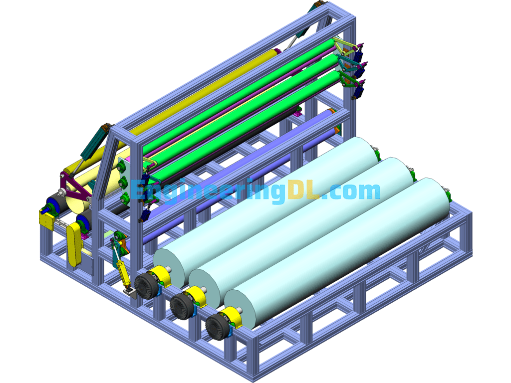 Three Meters Winding Machine 3m Winding Machine SolidWorks, 3D Exported Free Download