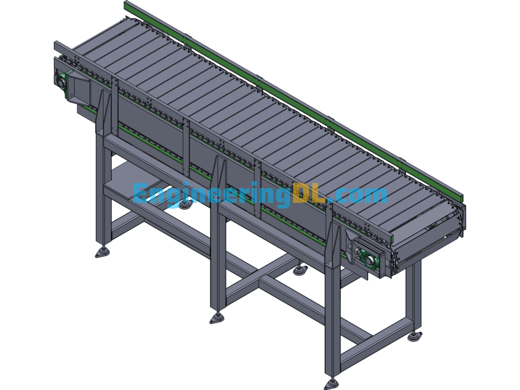 Three Meters Chain Conveyor Line SolidWorks Free Download