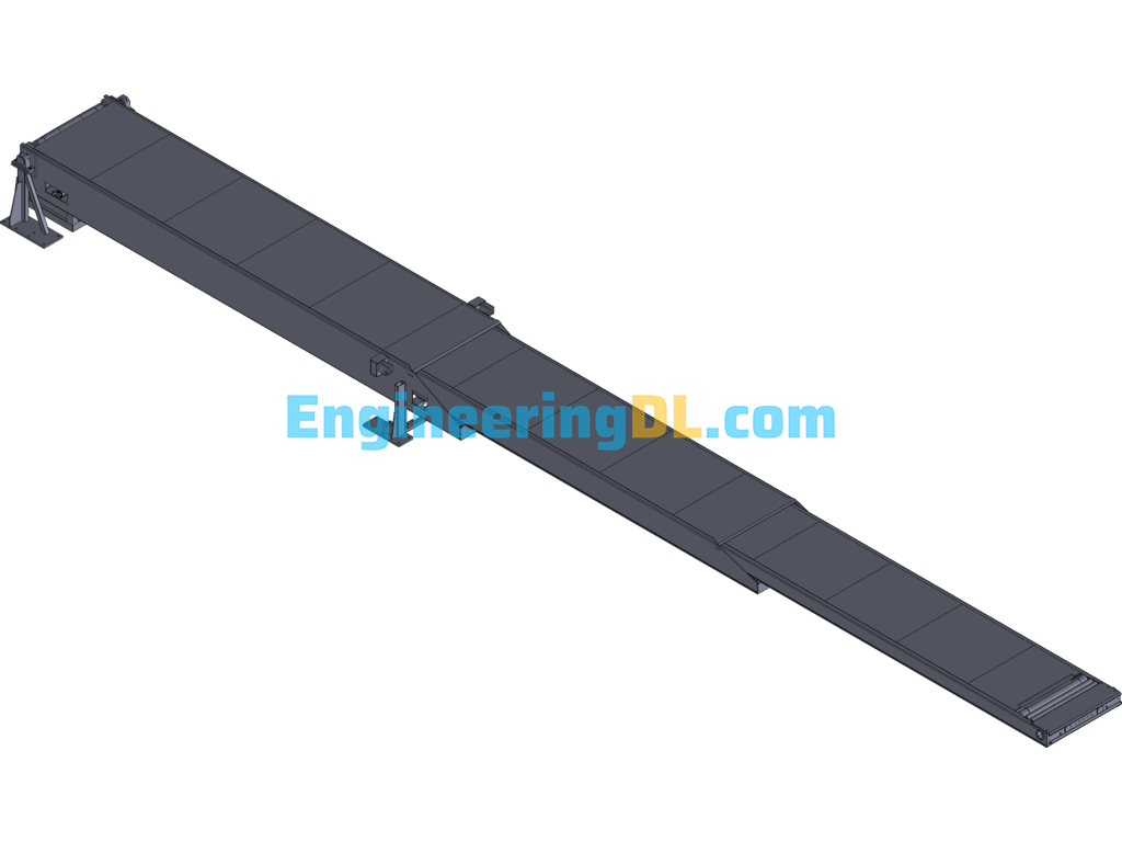 Three-Section Telescopic Belt Conveyor 3D Exported Free Download