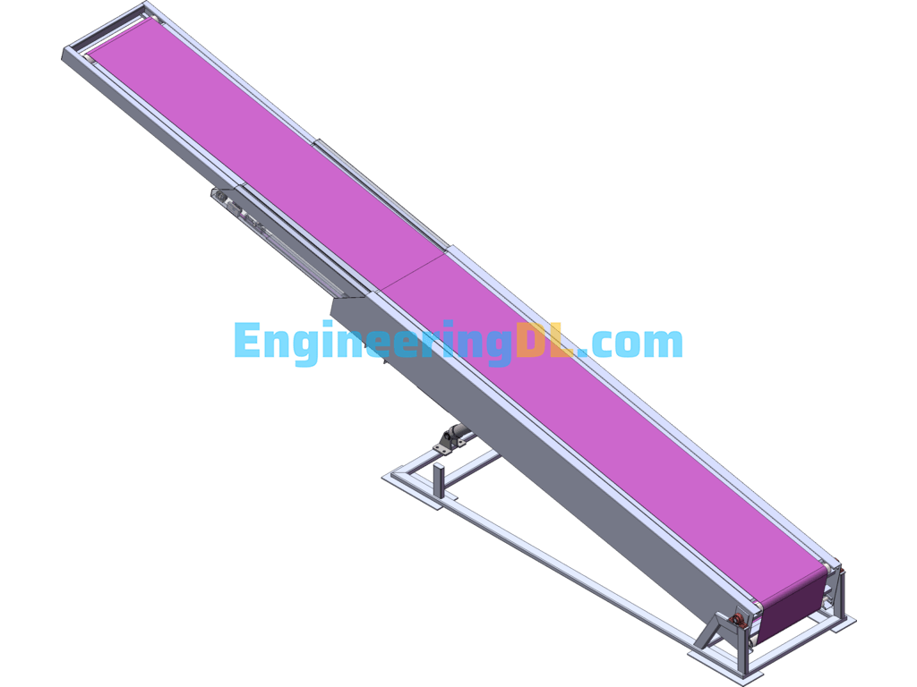 Three-Section Telescopic Conveyor SolidWorks Free Download