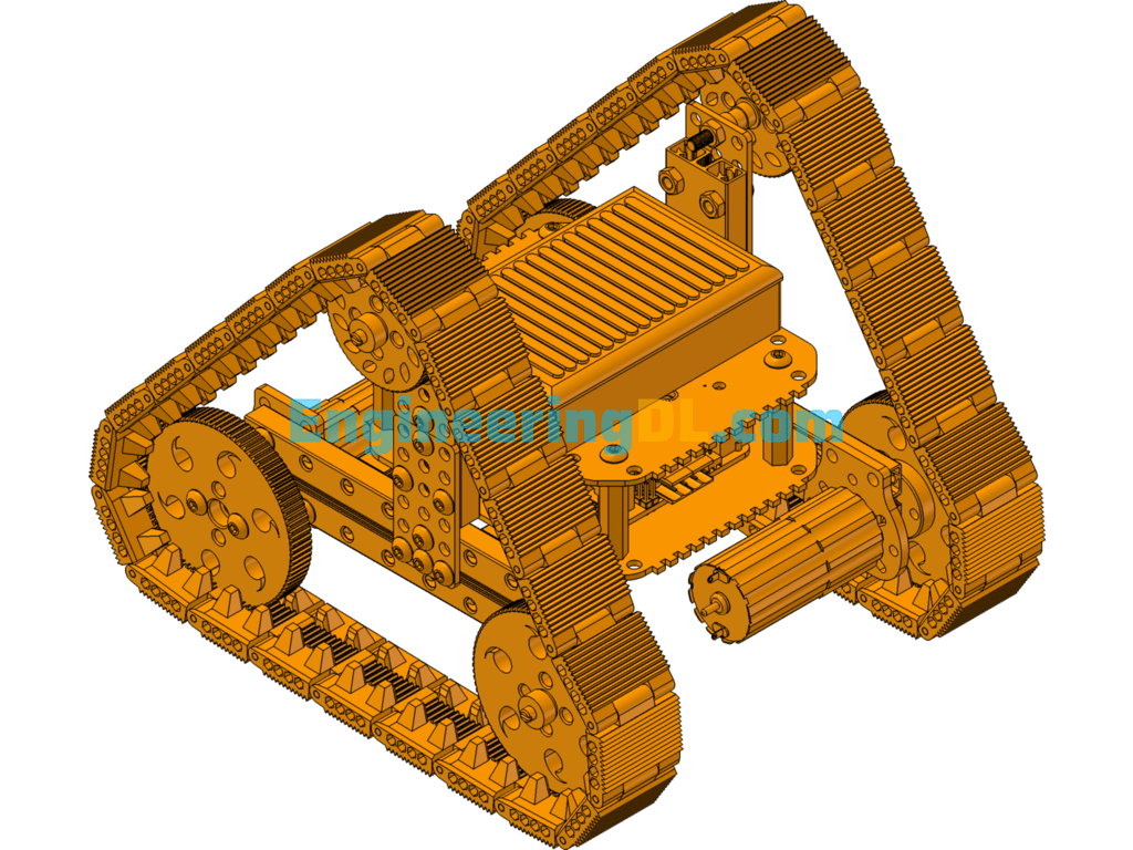 Triangle Tracked Remote Control Vehicle (SolidWorks, UGNX), Catia, 3D Exported Free Download