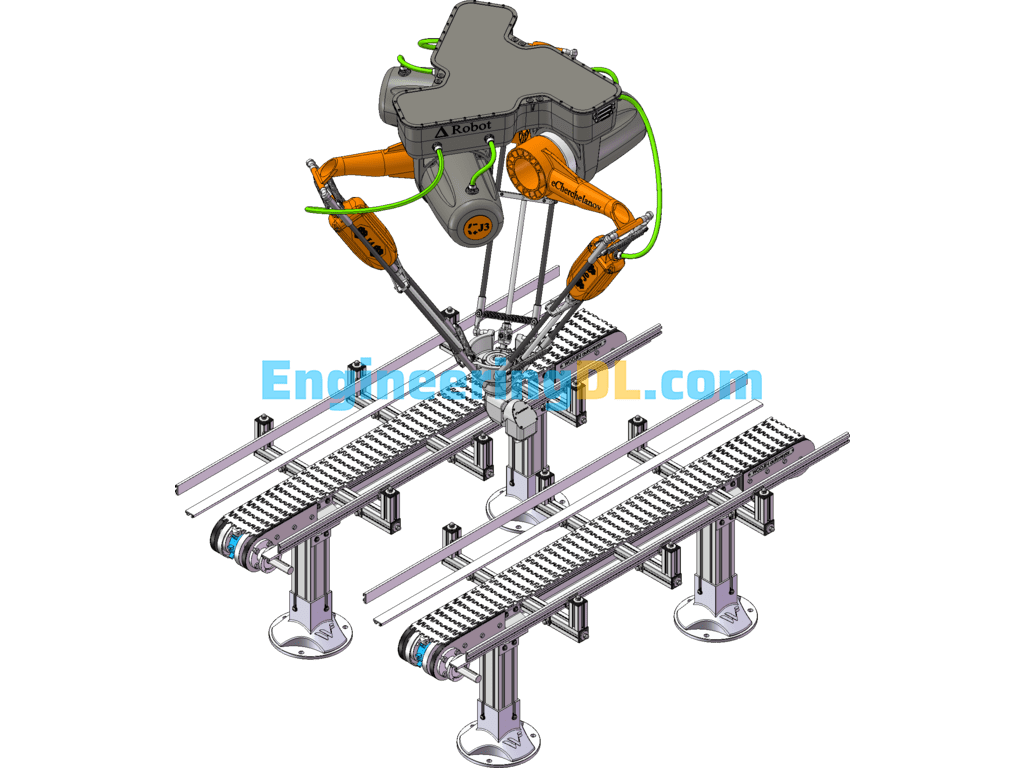 Delta Robot Conveyor SW Design SolidWorks Free Download