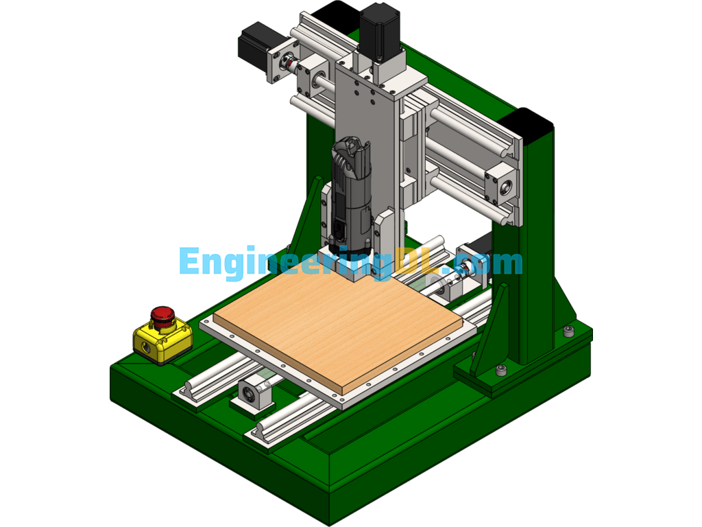 Three Axis Desktop Type CNC Engraving Machine SolidWorks, 3D Exported Free Download