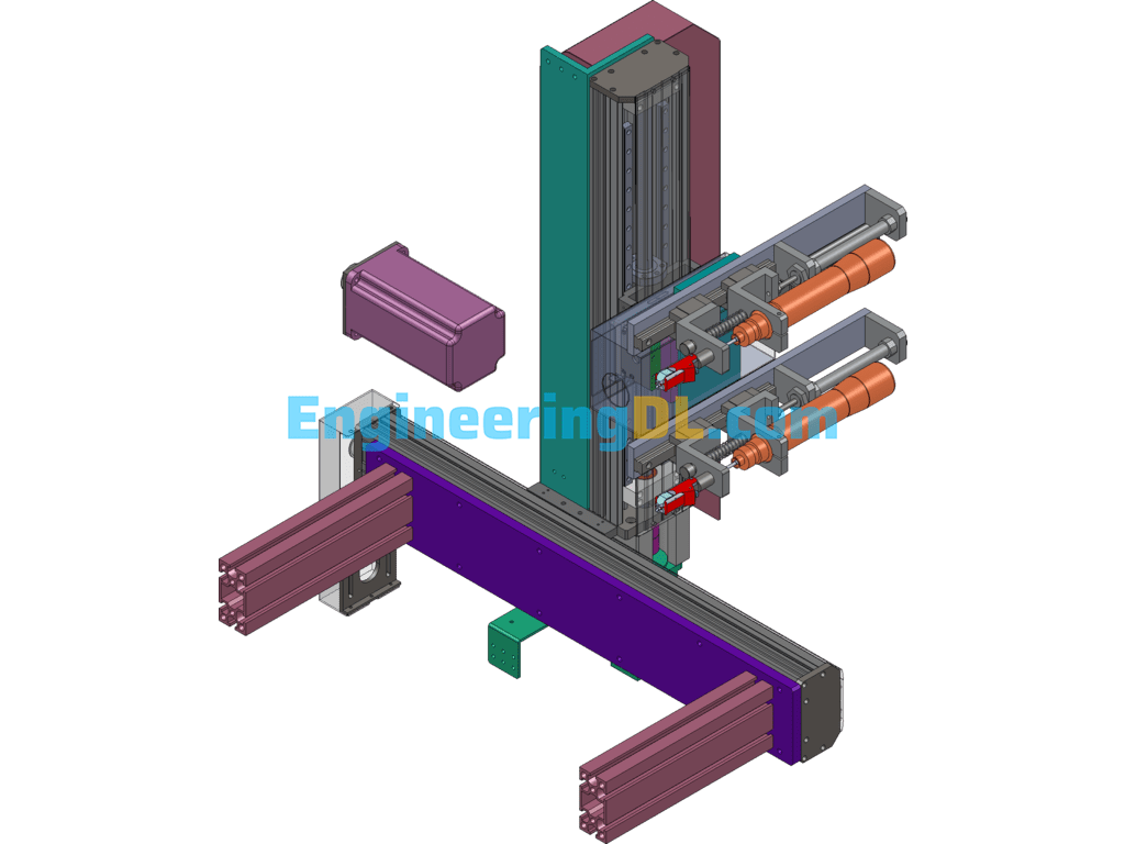 Three Axis Module (Duplex Locking Screw Machine) SolidWorks, 3D Exported Free Download