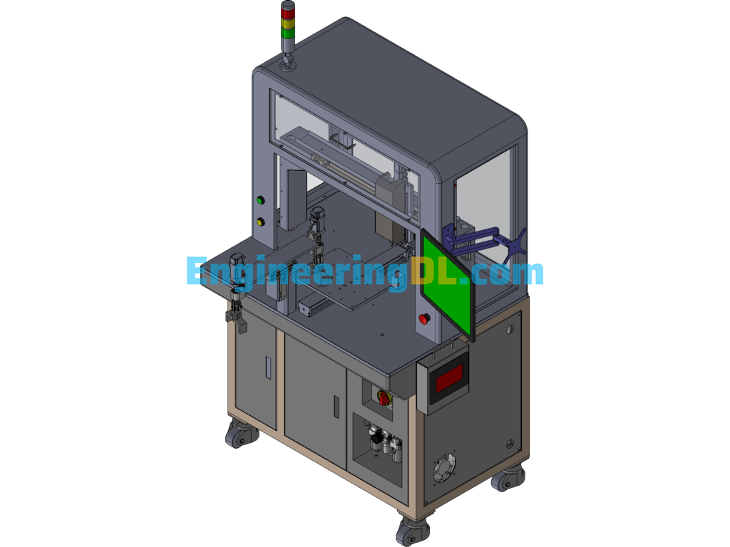 Three Axis Screw Machine + Loading Mechanism 3D Exported Free Download