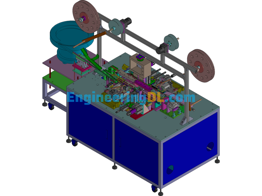 Automatic Machine For Upper And Lower Four-Row Terminal Connectors (Mass Production Machine + Production BOM) SolidWorks, AutoCAD Free Download