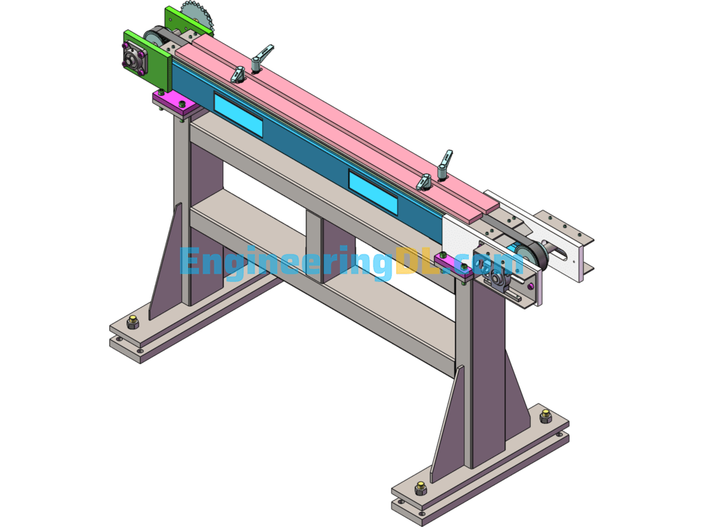Feeding Belt Conveyor SolidWorks, 3D Exported Free Download