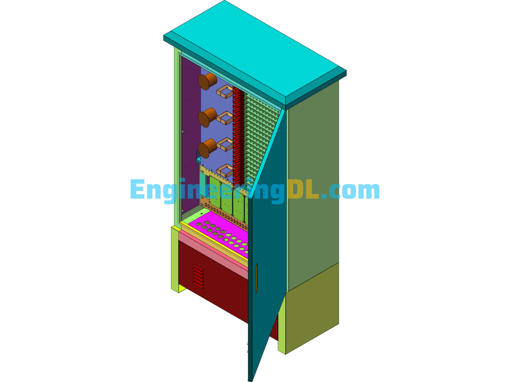 Stainless Steel 288-Core Common Cross-Connection Box SolidWorks Free Download