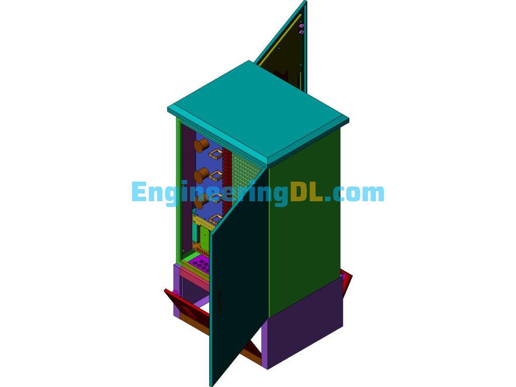 Stainless Steel 576-Core Common Cross-Connection Box SolidWorks Free Download
