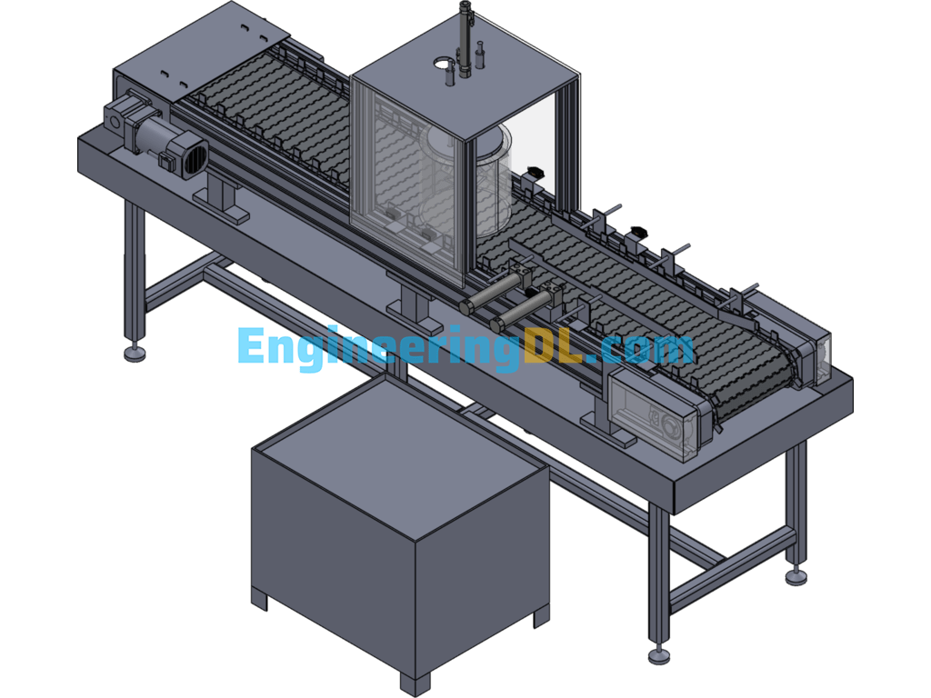 Stainless Steel Chain Plate Cleaning Line SolidWorks Free Download