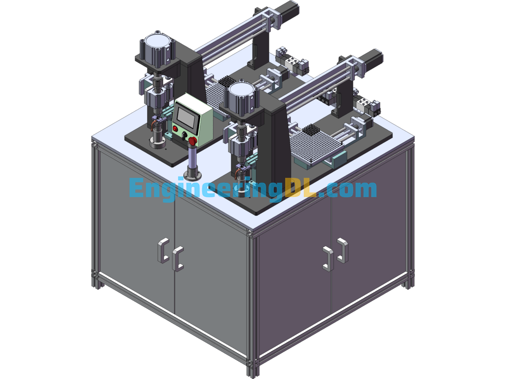Filament Stem Valve Body Double-Station Assembly Machine SolidWorks, 3D Exported Free Download
