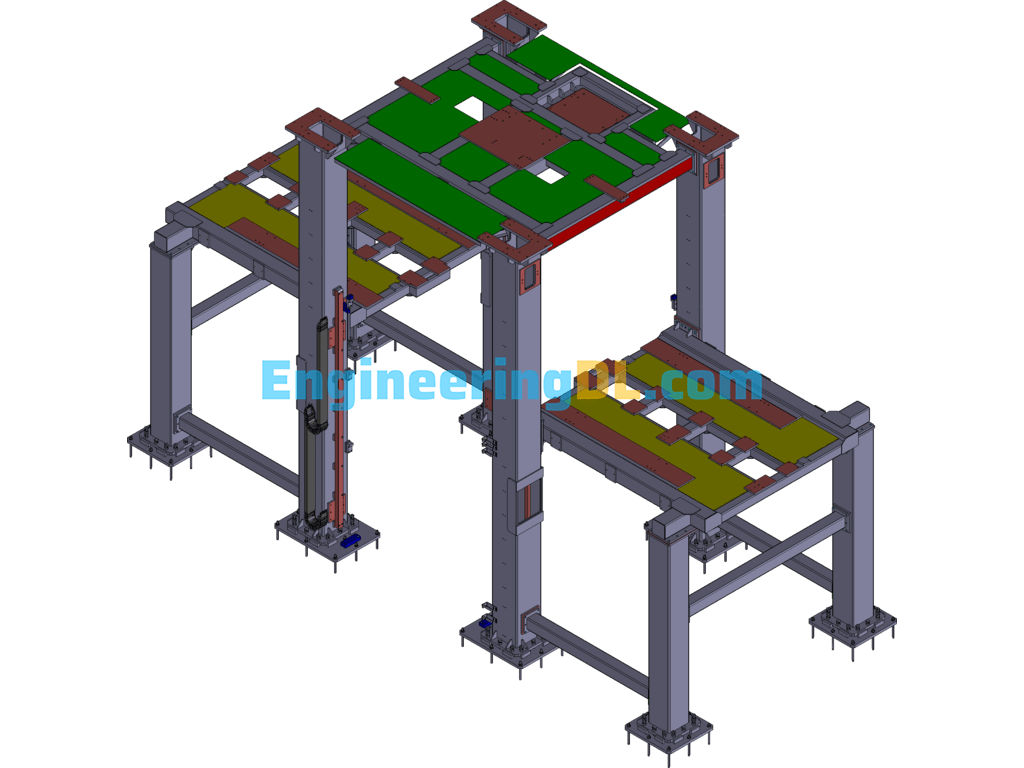 Two-Story Depot Elevator Steel Structure 3D Exported Free Download